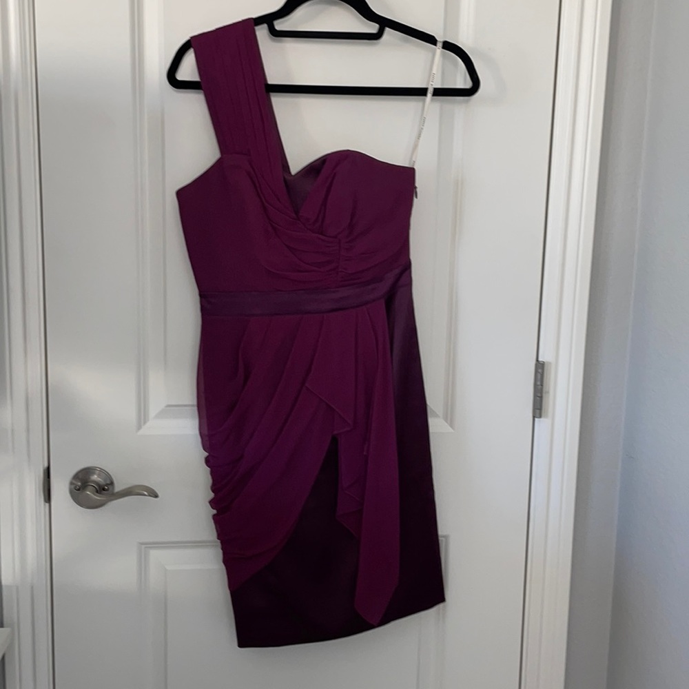 Karen Millen one shoulder magnet/purple dress